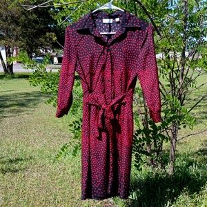 Red and Black Polka Dot Dress -XS